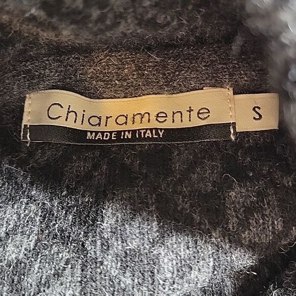 CHIARAMENTE Wool Abstract Black and Gray Sweater Cardigan Small - Picture 7 of 7